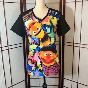 Sesame Street 50 years Bert & Ernie scrub top